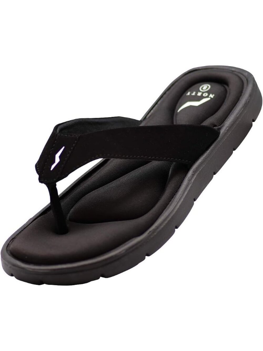 Men's Black Flip Flop Memory Foam Foot Bed Comfort Casual Sandal Slip On Shoes